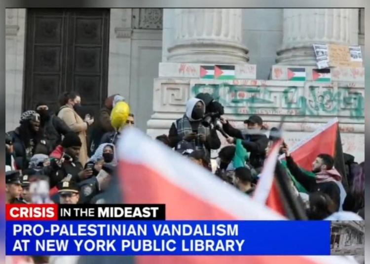 New York'un simge yapısına "Özgür Filistin" yazıldı 1 New York’un simge yapısına “Özgür Filistin” yazıldı