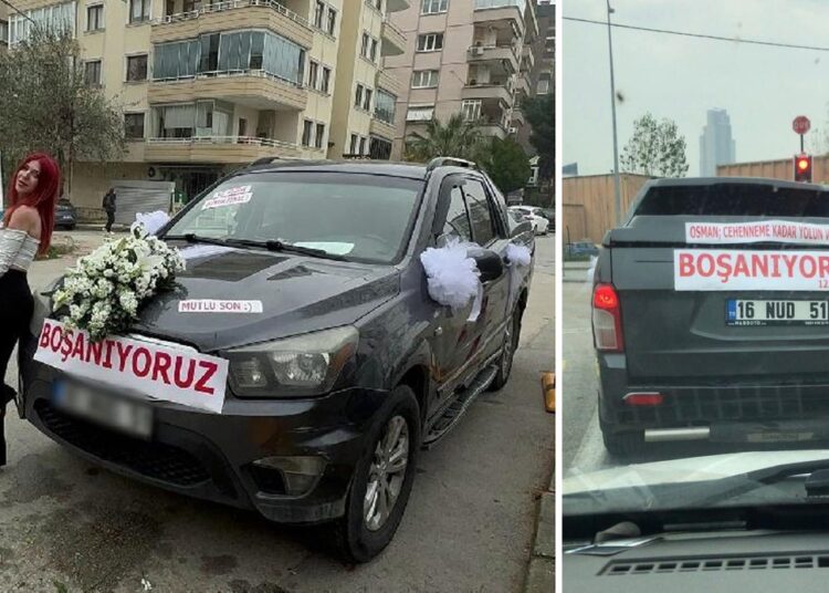 Boşanma davasına süslediği araçla giden kadın boşanamadı
