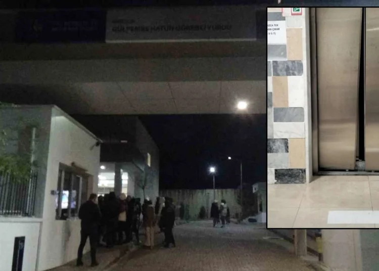 KYK yurdunda asansör zemine çakıldı 1 KYK yurdunda asansör zemine çakıldı