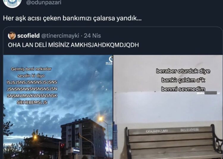Aşk hatırası diye bankı evine götürdü, belediye mesajla geri istedi 1 Aşk hatırası diye bankı evine götürdü, belediye mesajla geri istedi
