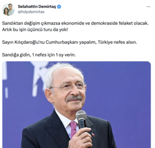 Selahattin Demirtaş: Sandıktan değişim çıkmazsa felaket olacak 1 Selahattin Demirtaş: Sandıktan değişim çıkmazsa felaket olacak