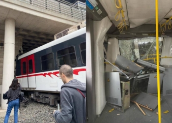 İzmir’de seyir halindeki metro, raydan çıkarak duvara çarptı