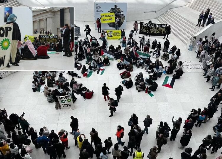 British Museum’da eylem: BP’nin Gazze’deki soykırımı körüklemesini izlemeyeceğiz