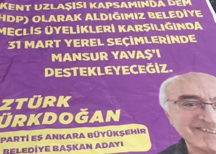 Ankara'da sahte DEM Parti afişleri asıldı 1 Ankara’da sahte DEM Parti afişleri asıldı