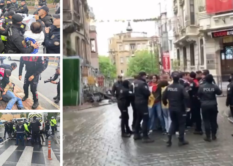 İstanbul'da 1 Mayıs kutlamak isteyen 217 kişi gözaltına alındı 1 İstanbul’da 1 Mayıs kutlamak isteyen 217 kişi gözaltına alındı