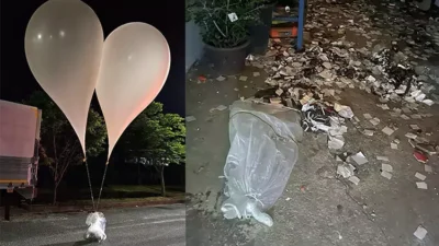 Bir acayip vaka! Kuzey Kore’den Güney Kore'ye balonlarla çöp atıldı