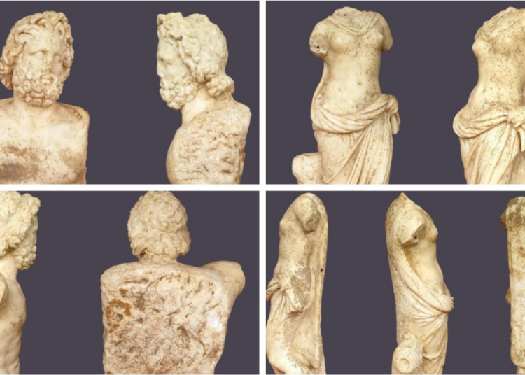 Aspendos Antik Kenti’nde önemli keşif: Zeus ve Aphrodite’e ait 2 bin yıllık heykeller bulundu