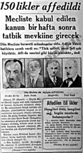H. Agah Kalender yazdı.. Affın dışında kalan 150 kişi: Yüzellilikler