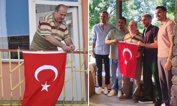 ‘Bayrak asan dayı’ Milli takım oyuncuları ile bir araya geldi 1 ‘Bayrak asan dayı’ Milli takım oyuncuları ile bir araya geldi