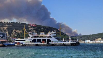 Eceabat’ta orman yangını