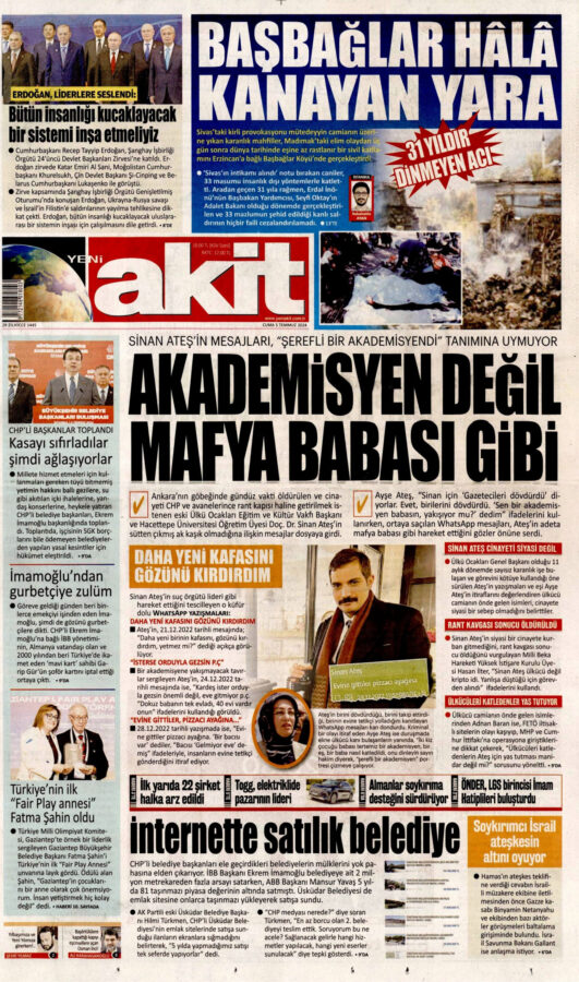 Halis Gül yazdı l Sinan Ateş davasına 3 gazeteden 3 ayrı bakış açısı 13 Halis Gül yazdı l Sinan Ateş davasına 3 gazeteden 3 ayrı bakış açısı