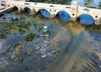 Tunca Nehri’nin bazı bölümlerinde su akışı durdu