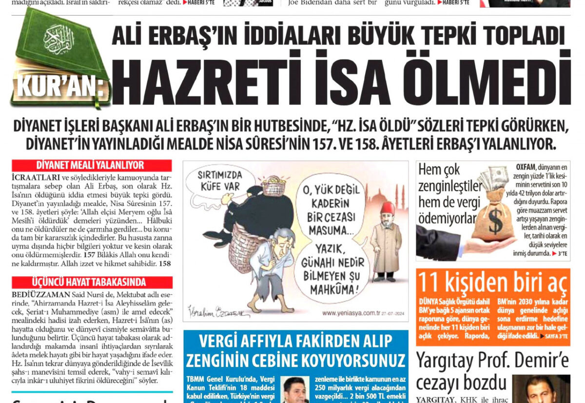 Halis Gül yazdı l Tepkiler artınca Ali Erbaş, ‘Hazreti İsa öldü’ sözünü düzeltti 6 Halis Gül yazdı l Tepkiler artınca Ali Erbaş, ‘Hazreti İsa öldü’ sözünü düzeltti