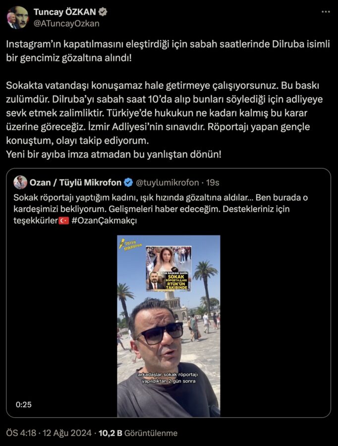 Dilruba’nın tutuklanmasına tepki: "Şu karede tutuklanan sadece bir kişi var!" 3 Dilruba’nın tutuklanmasına tepki: "Şu karede tutuklanan sadece bir kişi var!"