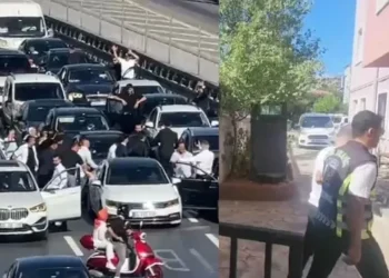 Karayolunu trafiğe kapatıp halay çekenler gözaltında