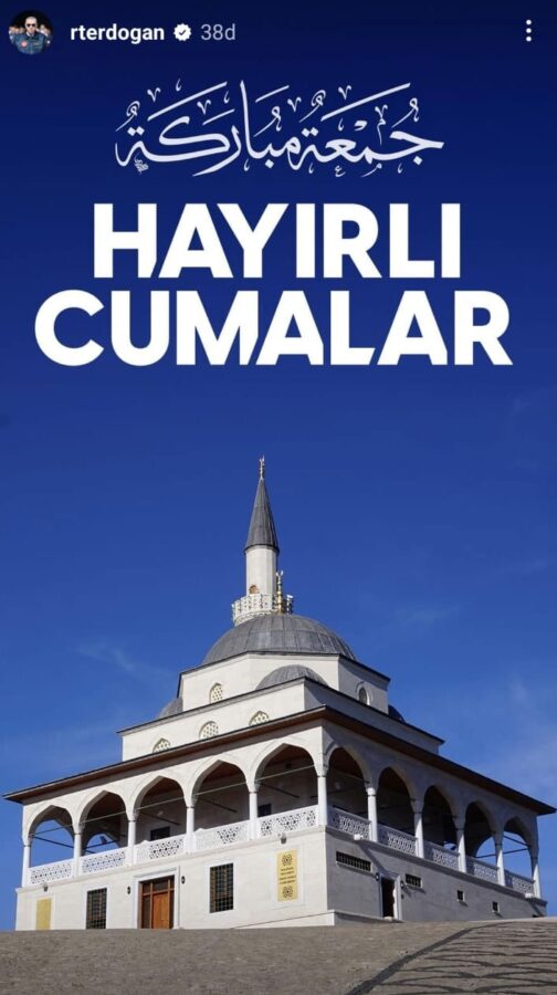 Erdoğan kapatılan Instagram'dan seslendi: Hayırlı Cumalar