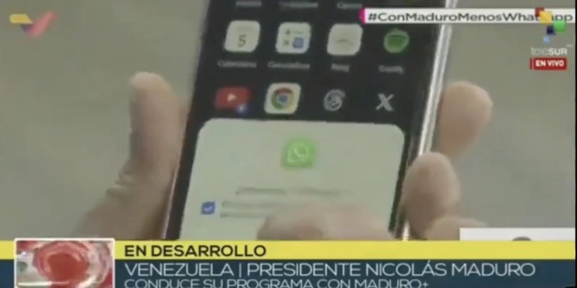 Maduro canlı yayında WhatsApp'ı sildi 3 Maduro canlı yayında WhatsApp'ı sildi