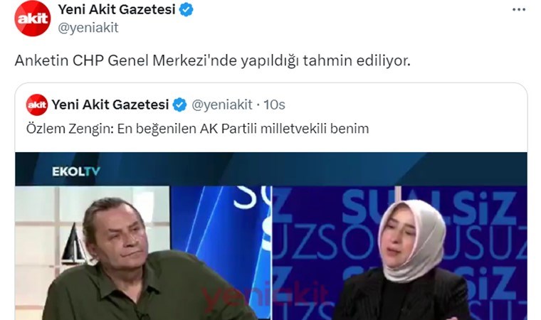 Yeni Akit’ten Özlem Zengin’e: CHP’de en beğenilen vekil!