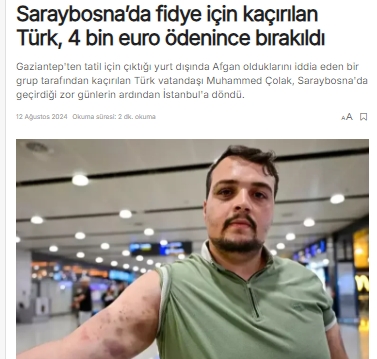 Yine Bosna, yine G.Antepli genç, yine Afgan çete; kim, nasıl kaçırıyor? 2 Yine Bosna, yine G.Antepli genç, yine Afgan çete; kim, nasıl kaçırıyor?