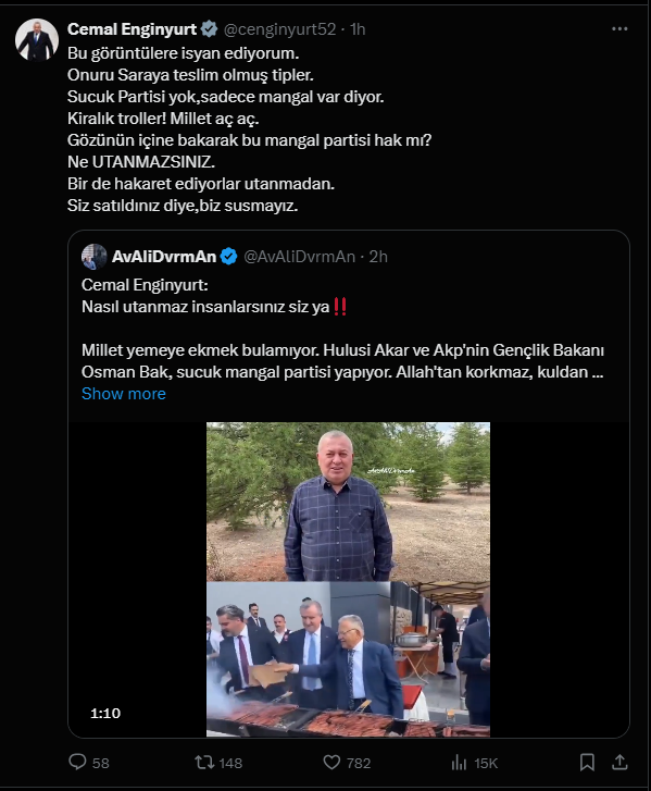 AK Partililerin sucuk mangal keyfine sosyal medyadan tepki yağdı