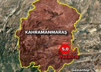 Kahramanmaraş’ta 5 büyüklüğünde deprem