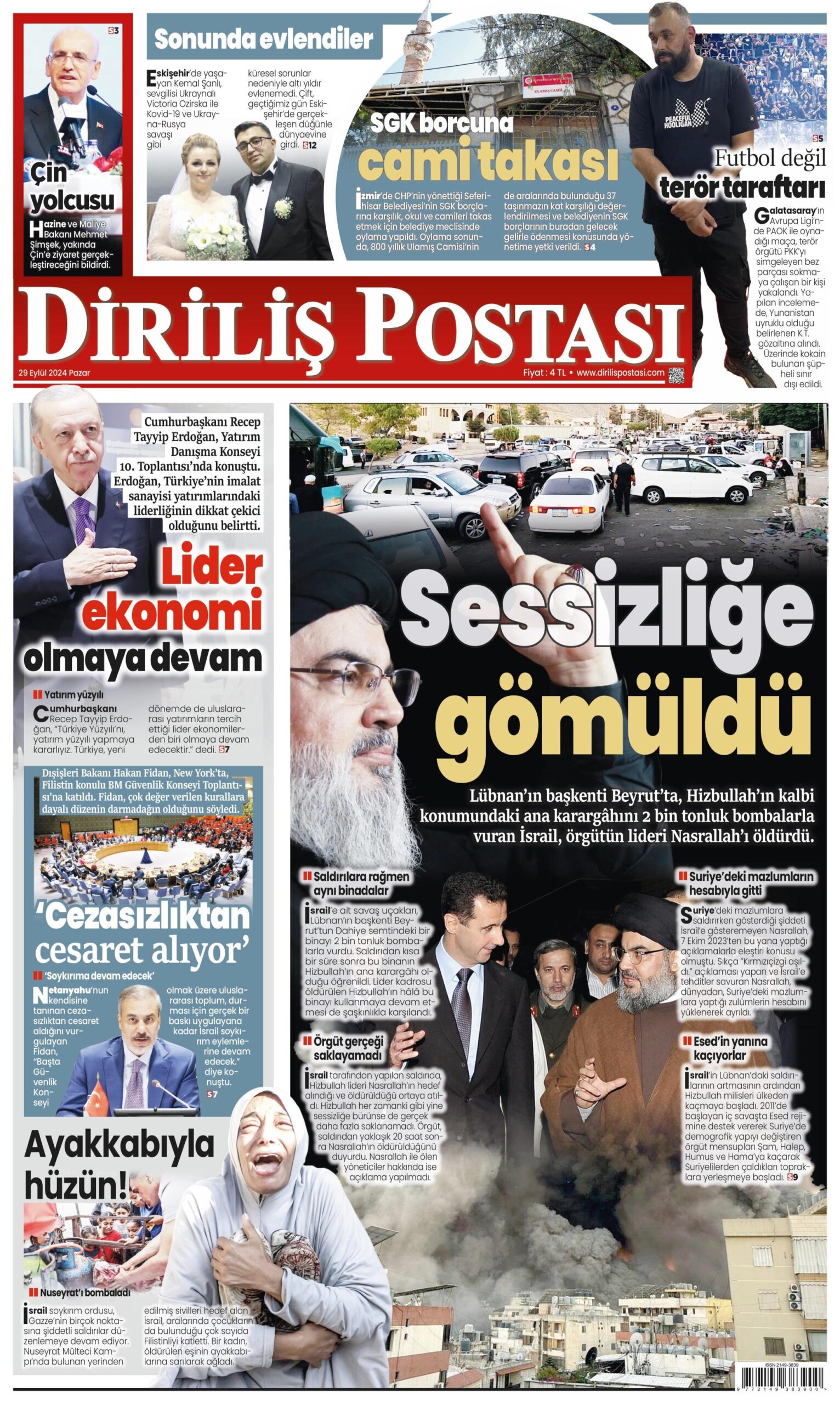 İktidar yanlısı gazeteler Nasrallah’ın ölümünü nasıl verdi? 2 İktidar yanlısı gazeteler Nasrallah’ın ölümünü nasıl verdi?