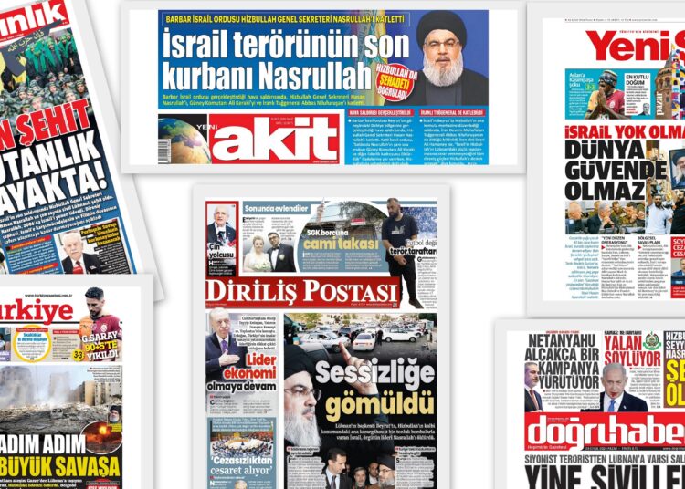 İktidar yanlısı gazeteler Nasrallah’ın ölümünü nasıl verdi? 1 İktidar yanlısı gazeteler Nasrallah’ın ölümünü nasıl verdi?