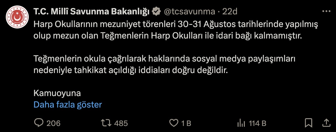“Mustafa Kemal'in askerleriyiz’ diyerek yemin eden teğmenlere soruşturma” iddiası yalanlandı 2 “Mustafa Kemal'in askerleriyiz’ diyerek yemin eden teğmenlere soruşturma” iddiası yalanlandı