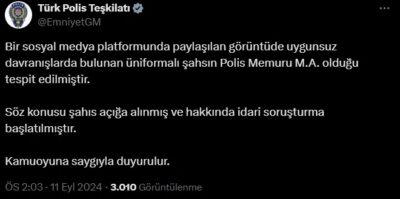 Garip hareketler yapan şahıs gerçek polis çıktı, açığa alındı