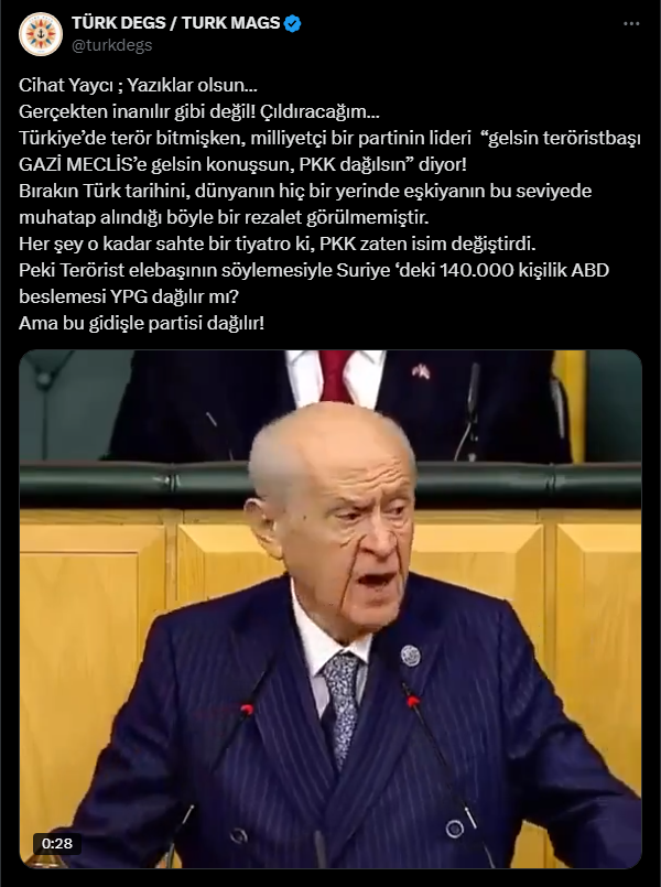 Cihat Yaycı: Türkiye’de terör bitmişken milliyetçi partinin lideri ‘terörist Meclis’te konuşsun’ diyor! 2 Cihat Yaycı: Türkiye’de terör bitmişken milliyetçi partinin lideri ‘terörist Meclis’te konuşsun’ diyor!