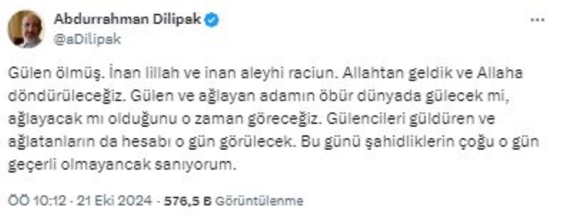 Dilipak'ın Gülen'le ilgili sözleri AK Partilileri kızdırdı: Gözaltına alınsın!