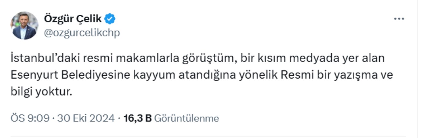 SABAH’ın ‘kayyum atandı’ iddiasına CHP'den yalanlama 2 SABAH’ın ‘kayyum atandı’ iddiasına CHP'den yalanlama