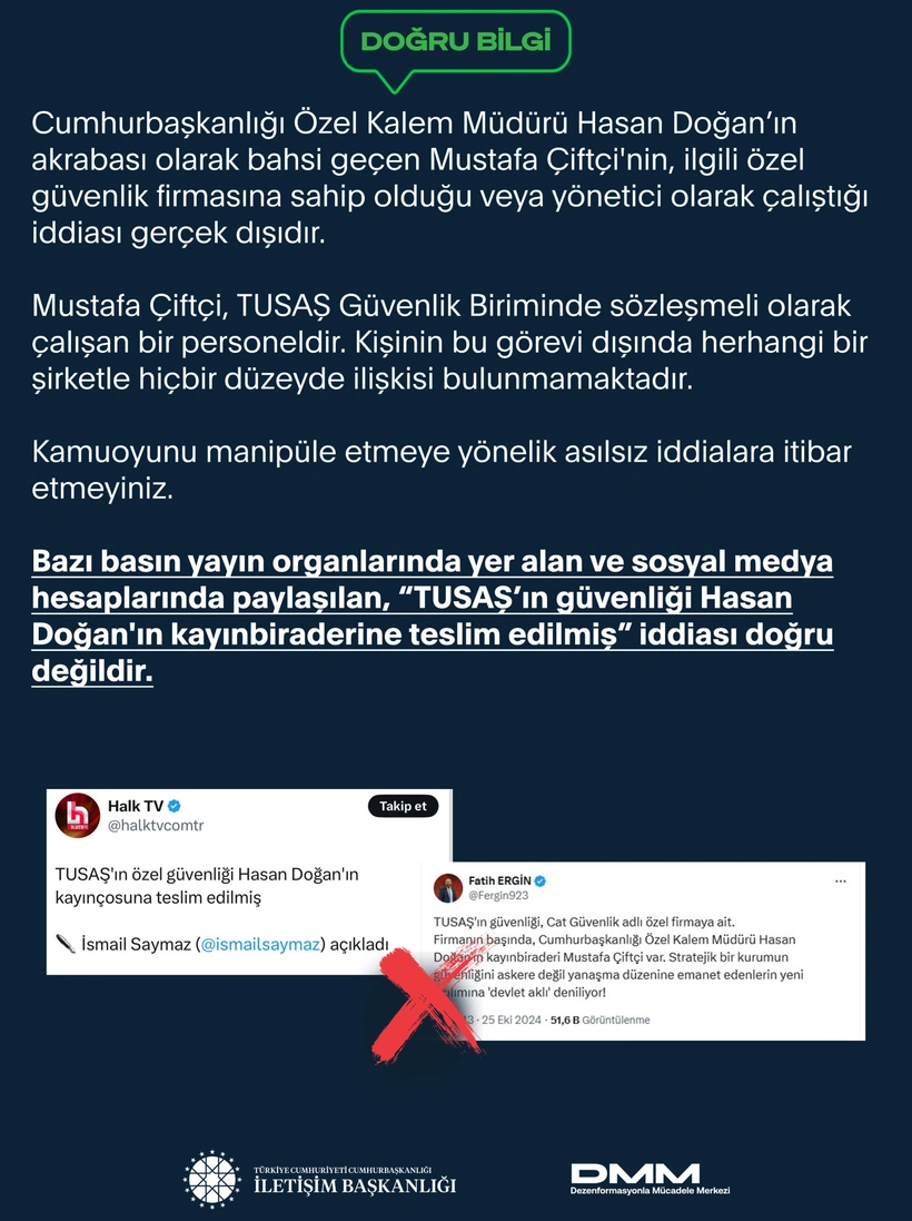 İletişim Başkanlığı’ndan Hasan Doğan açıklaması 2 İletişim Başkanlığı’ndan Hasan Doğan açıklaması