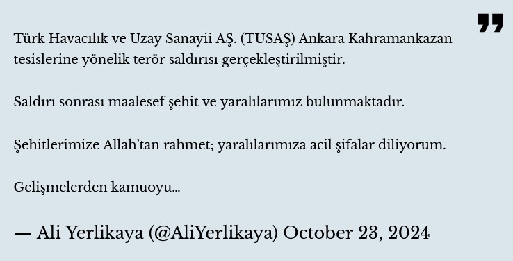 İçişleri Bakanı Ali Yerlikaya: 3 şehit, 14 yaralımız var 3 İçişleri Bakanı Ali Yerlikaya: 3 şehit, 14 yaralımız var