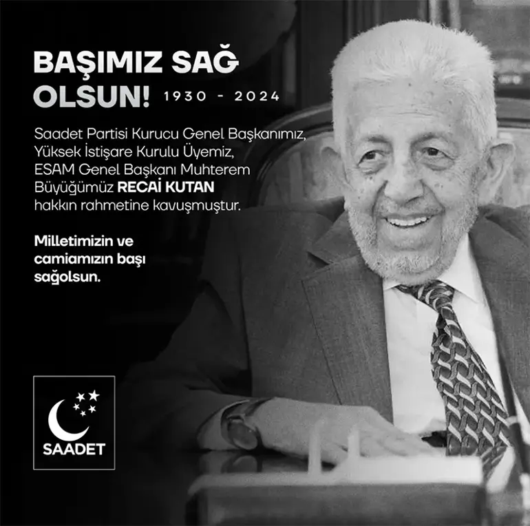 Recai Kutan 94 yaşında hayata gözlerini yumdu