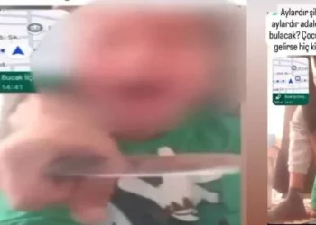 Boşanma aşamasındaki şahsın bebeğine bıçak dayadığı görüntüler infial oluşturdu