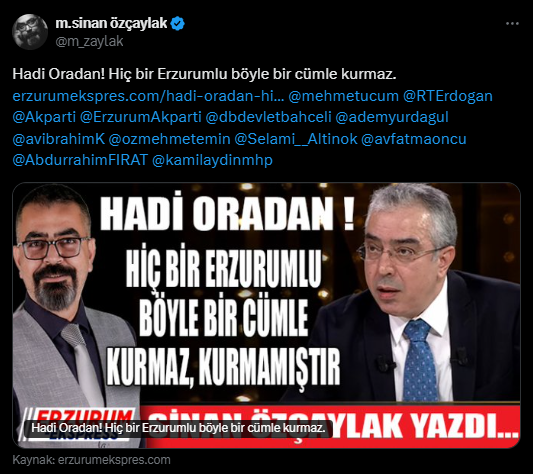 Mehmet Uçum'un şehit yakınıyla ilgili verdiği Apo örneği Erzurumluları küplere bindirdi 5 Mehmet Uçum'un şehit yakınıyla ilgili verdiği Apo örneği Erzurumluları küplere bindirdi