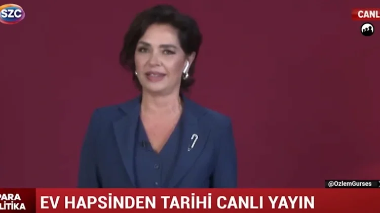 Ev hapsindeki Özlem Gürses, ‘Para Politika’ programını evinden yaptı
