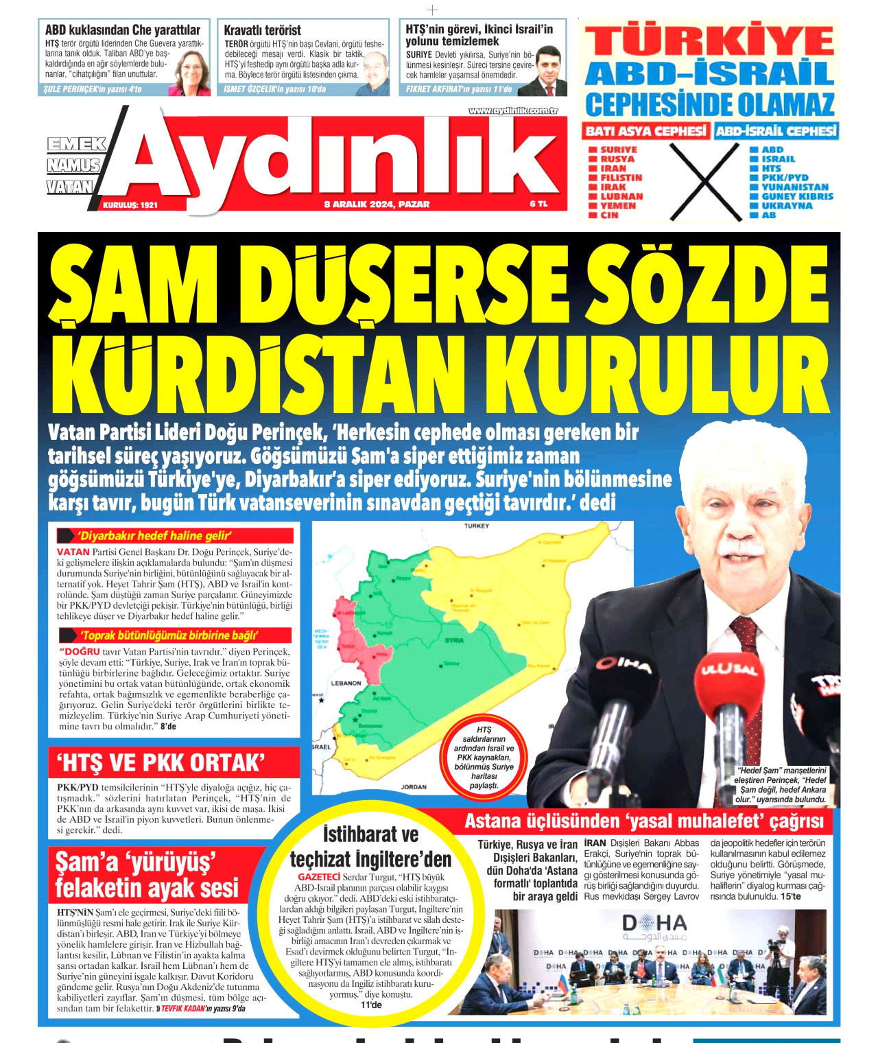 Milli Gazete ile Aydınlık, Şam’ın düşmesi konusunda aynı yaklaşımda