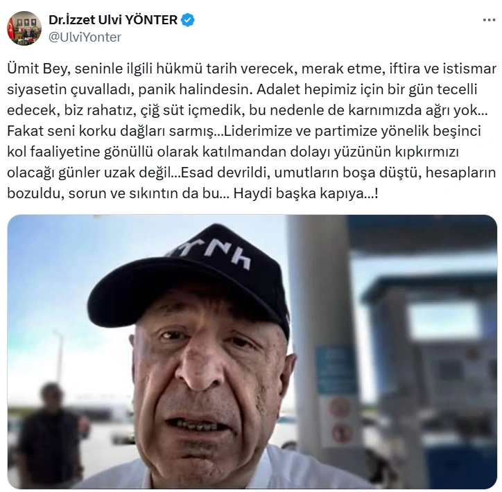 Ümit Özdağ, kendisine sataşan MHP'li İzzet Ulvi Yönter’e Sinan Ateş cinayetini hatırlattı