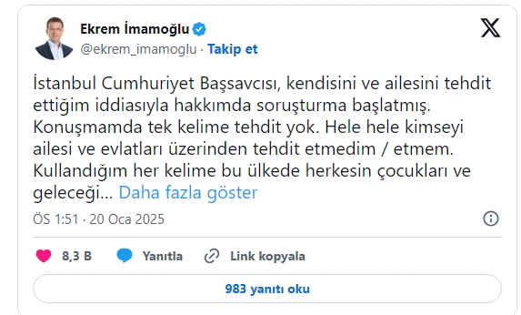 Akın Gürlek’le ilgili sözleri sebebiyle İmamoğlu hakkında jet soruşturma