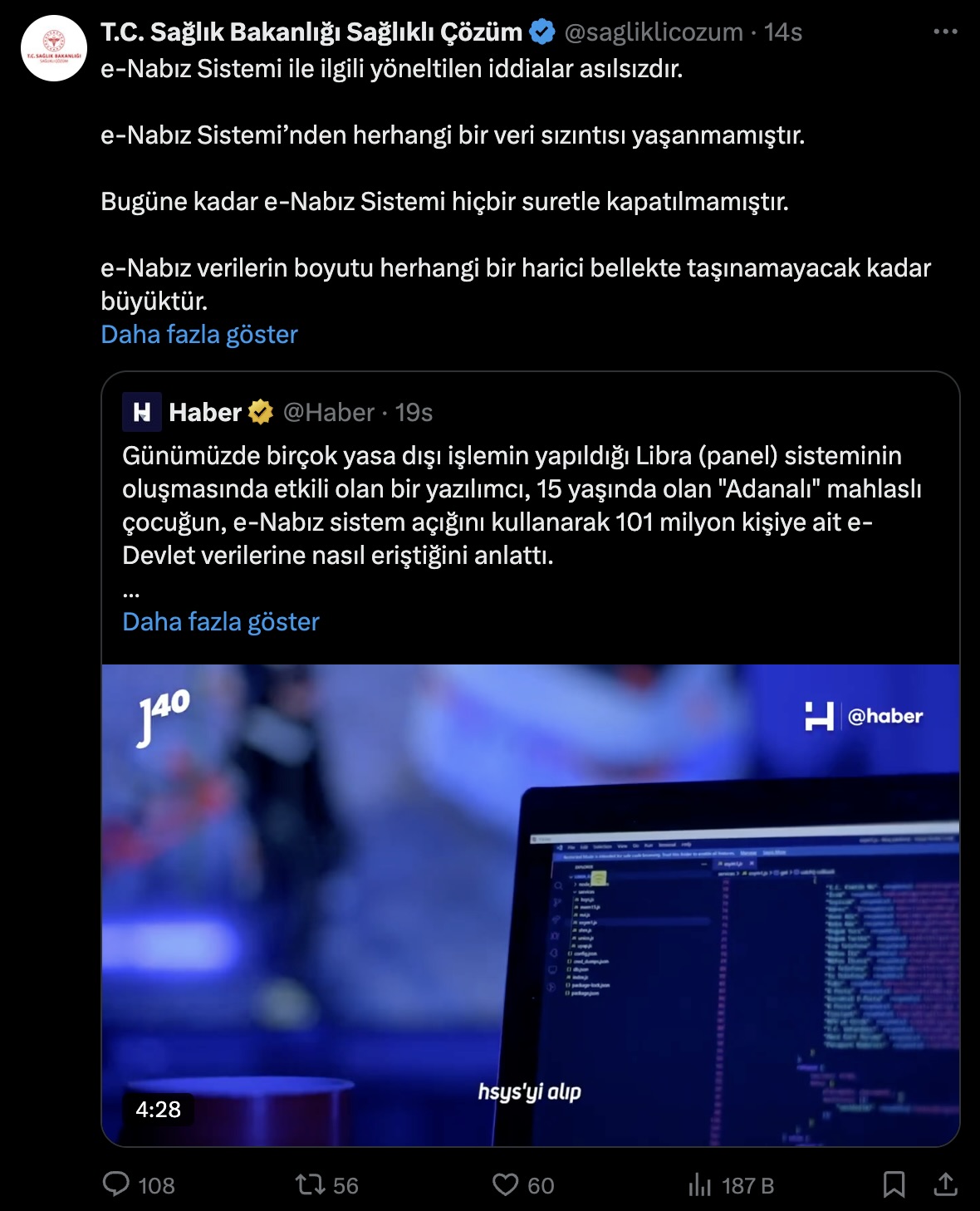 "E-Nabız verileri çalındı" iddiası ile ilgili Sağlık Bakanlığı’ndan açıklama