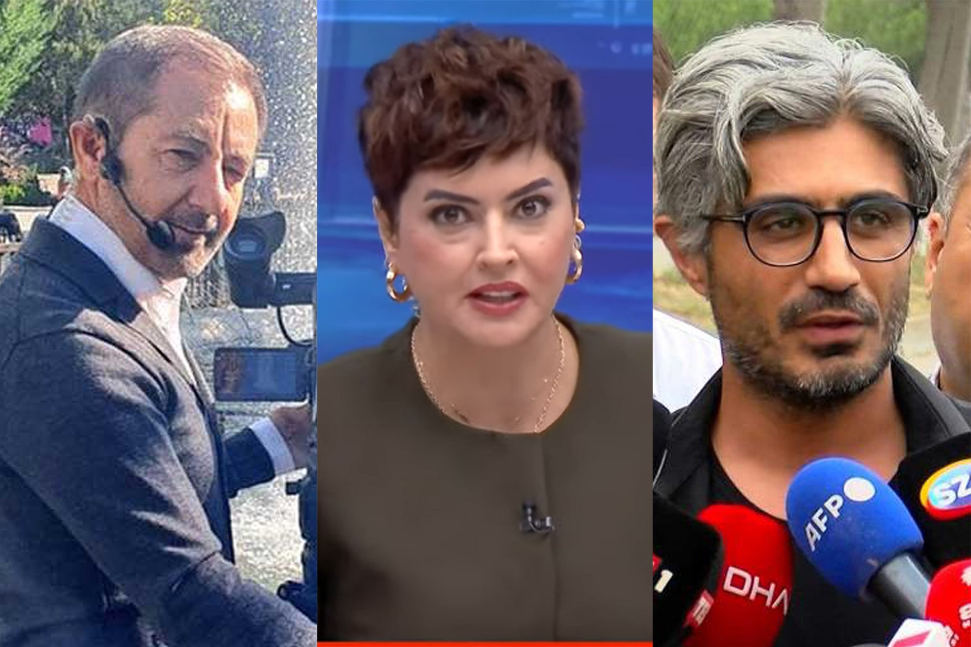 Halk TV önünde ‘3 gazeteciye’ destek gösterisi