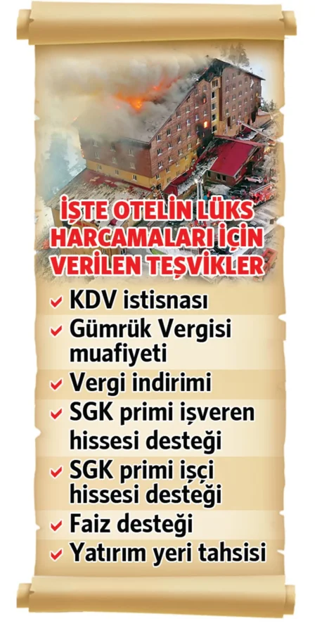 Kartalkaya’da 79 canın yittiği otele devlet teşvik yağdırmış, hepsi lükse harcanmış 2 Kartalkaya’da 79 canın yittiği otele devlet teşvik yağdırmış, hepsi lükse harcanmış