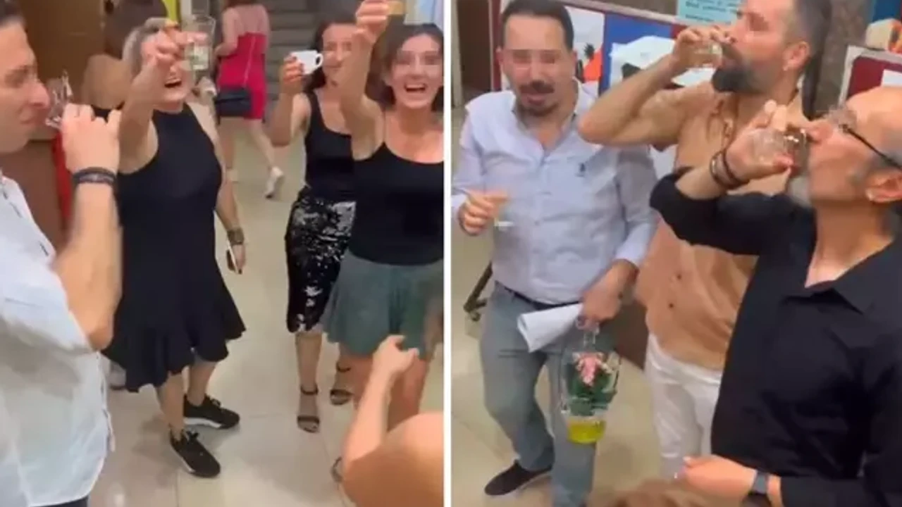 Şampanyalı mezuniyet kutlamasına soruşturma