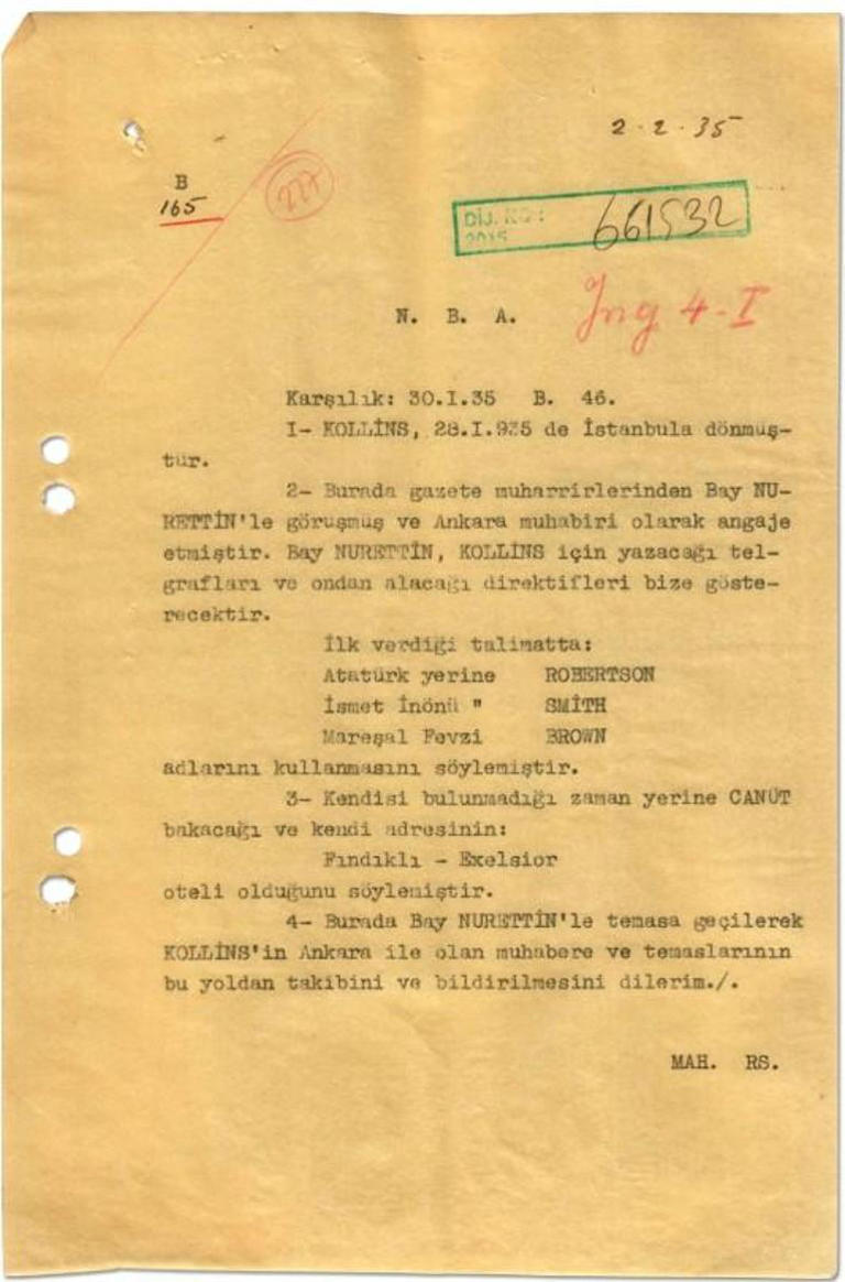 MİT, 90 yıl önceki istihbarat belgesini yayımladı