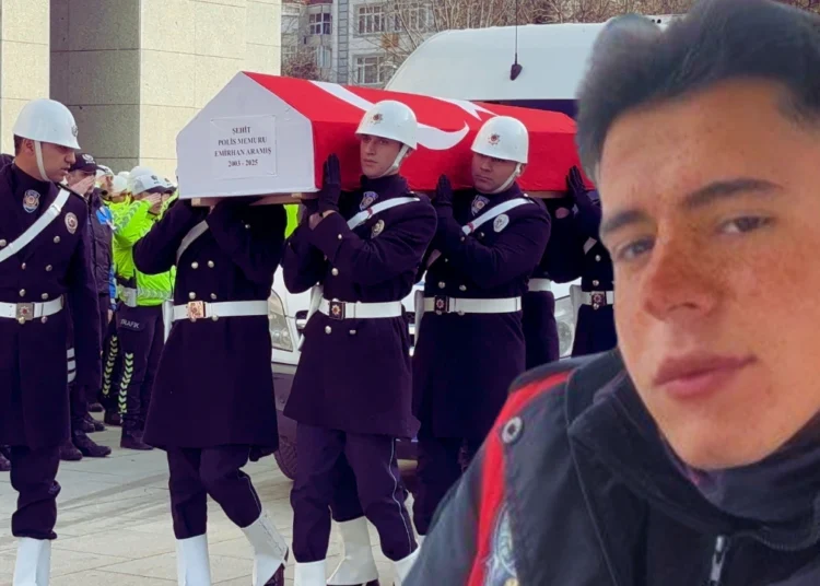 Kazada şehit olan polise hüzünlü veda 1 Kazada şehit olan polise hüzünlü veda