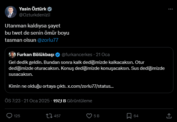 Kürşad Zorlu’ya bir tepki de İYİ Partili Öztürk’ten: Bu tweet ömür boyu tasman olsun!
