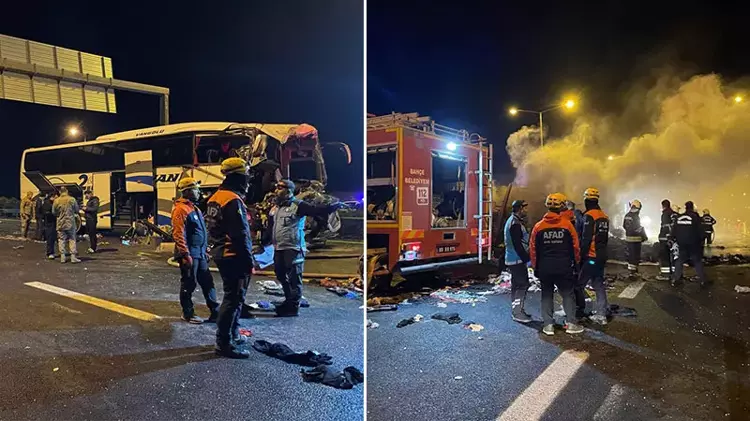 Otobüs, otomobil ve TIR’ın karıştığı kazada ölü ve yaralılar var 1 Otobüs, otomobil ve TIR’ın karıştığı kazada ölü ve yaralılar var