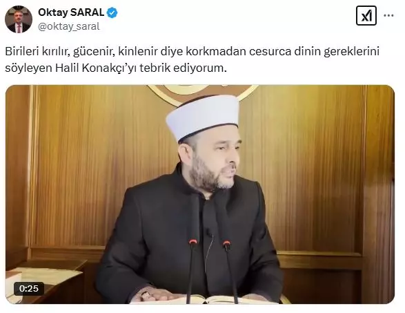 Diyanet'in soruşturma başlattığı Vaiz Halil Konakçı'ya Cumhurbaşkanı Başdanışmanı'ndan destek